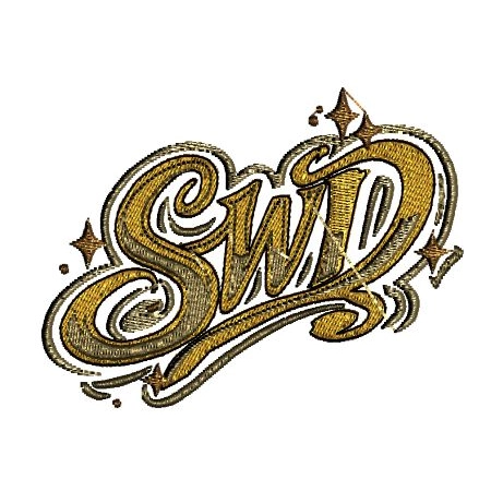 Darmowy wzór haftu komputerowego monogram liter SWD